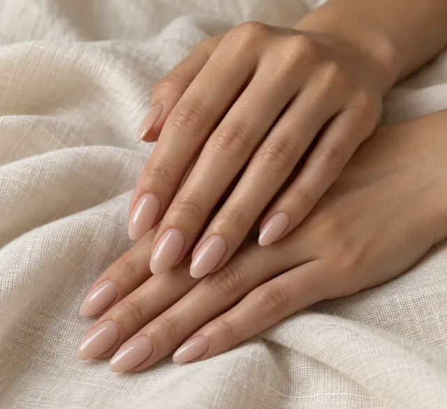 Mãos com unhas recém-feitas